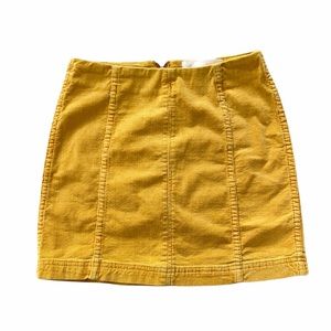 Newbury Kustom Yellow Velvet Cordoury Mini Skirt